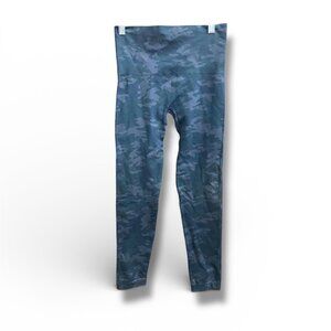 Spanx High Rise Camo Leggings Blue Gray Shapewear Activewear M